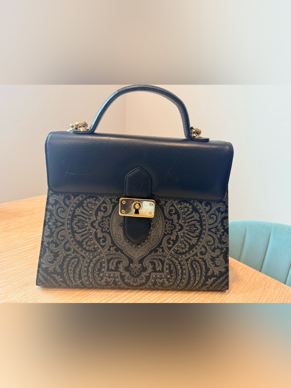 VINTAGE Valentino Garavani Archive Paisley Top Handle Satchel 2-Way Bag